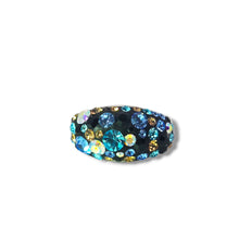 Load image into Gallery viewer, Sterling Black Inlay with Colorful Austrian Crystal Ring