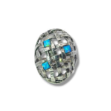Load image into Gallery viewer, Sterling Woven Dome Ring with CR Opals