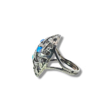 Load image into Gallery viewer, Sterling Woven Dome Ring with CR Opals