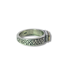 Load image into Gallery viewer, Sterling and 14k Textured Crosshatch Ring