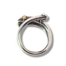 Load image into Gallery viewer, Sterling and 14k Overlap Amethyst Ring