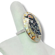 Load image into Gallery viewer, Sterling Penguin Mosaic Ring
