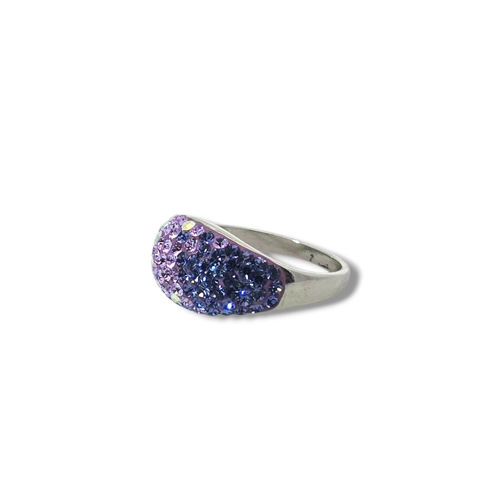 Sterling Purple Fade Austrian Crystal Ring