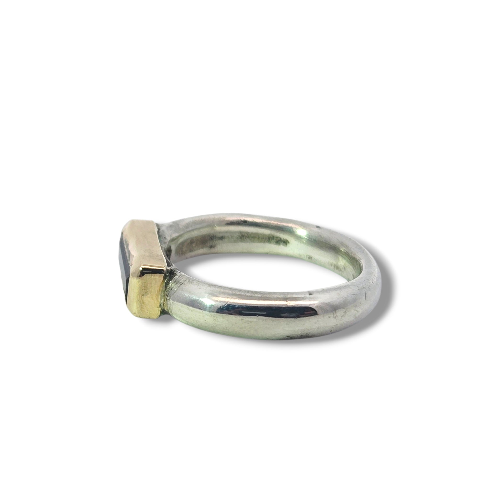 Two Tone - 9k and Sterling Onyx Ring