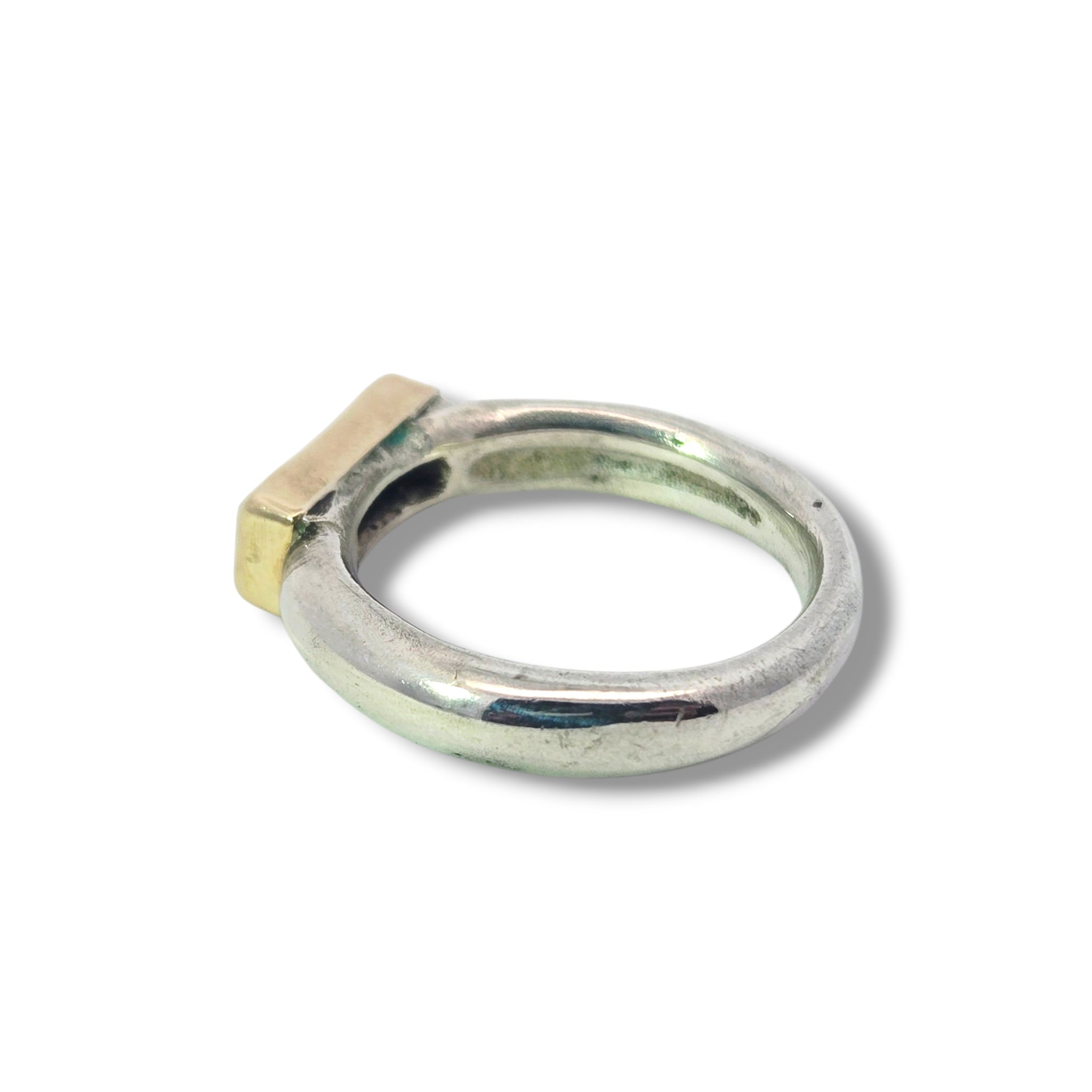Two Tone - 9k and Sterling Onyx Ring