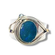 Load image into Gallery viewer, Sterling Organic Ancient Roman Glass Cuff Bracelet