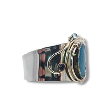 Load image into Gallery viewer, Sterling Organic Ancient Roman Glass Cuff Bracelet