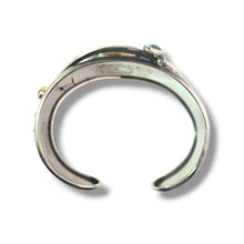 Load image into Gallery viewer, Sterling Organic Ancient Roman Glass Cuff Bracelet