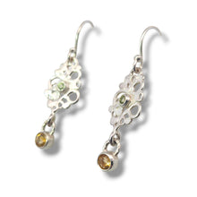 Load image into Gallery viewer, Sterling Swirl Peridot and Citrine Earrings