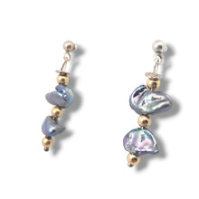 Load image into Gallery viewer, Sterling+GP Peacock Pearl Earrings