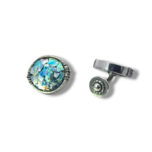 Load image into Gallery viewer, Sterling Ancient Roman Glass Cuff Links