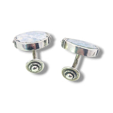 Load image into Gallery viewer, Sterling Ancient Roman Glass Cuff Links