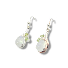 Load image into Gallery viewer, Sterling Moonstone with Peridot Earrings