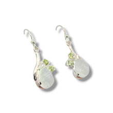 Load image into Gallery viewer, Sterling Moonstone with Peridot Earrings