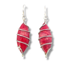 Load image into Gallery viewer, Sterling Coiled Red Coral  Earrings