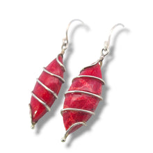 Load image into Gallery viewer, Sterling Coiled Red Coral  Earrings
