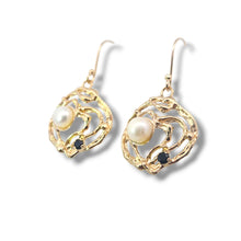 Load image into Gallery viewer, Gold Plated Sterling Organic Pearl Earrings