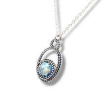 Load image into Gallery viewer, Sterling Ancient Roman Glass Oval Necklace