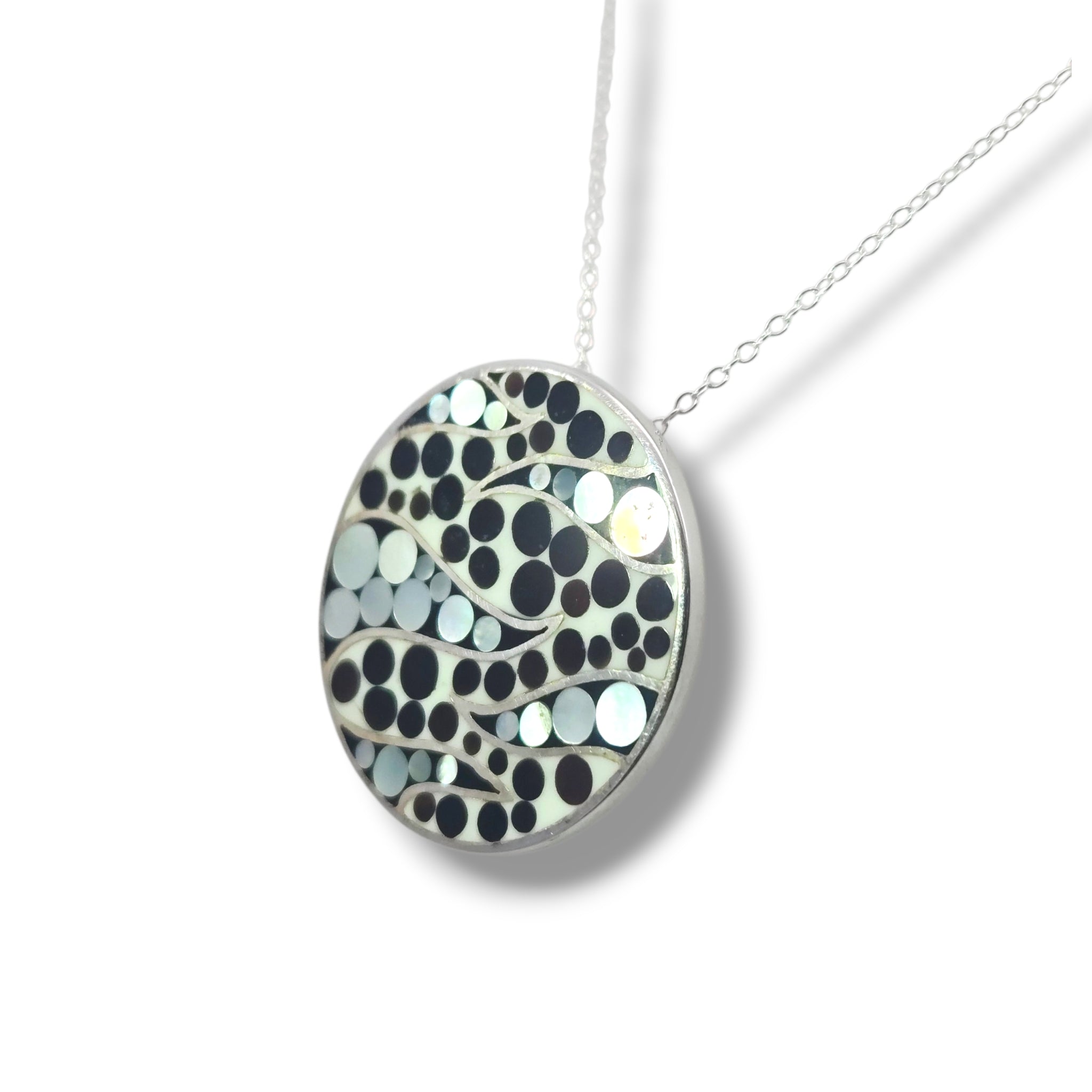 Sterling Mosaic Dot Necklace