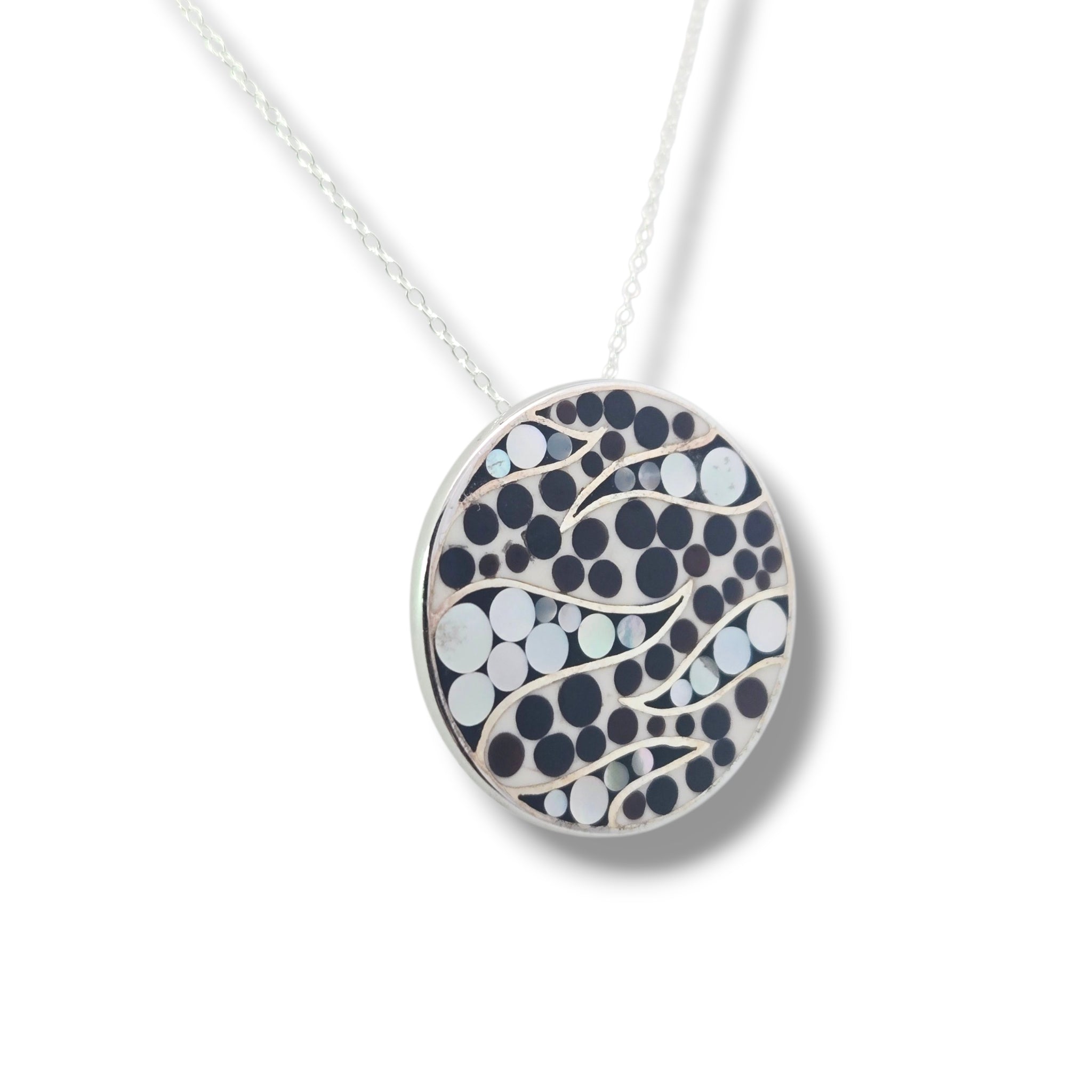Sterling Mosaic Dot Necklace
