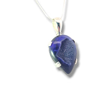 Load image into Gallery viewer, Sterling Purple Druzy Teardrop Necklace