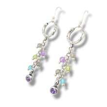 Load image into Gallery viewer, Sterling Chain Earrings with Stone Accents