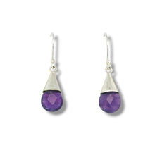 Load image into Gallery viewer, Sterling Amethyst Drop Earrings