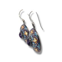 Load image into Gallery viewer, Sterling MOP Mosaic and Amethyst Mandala Earrings