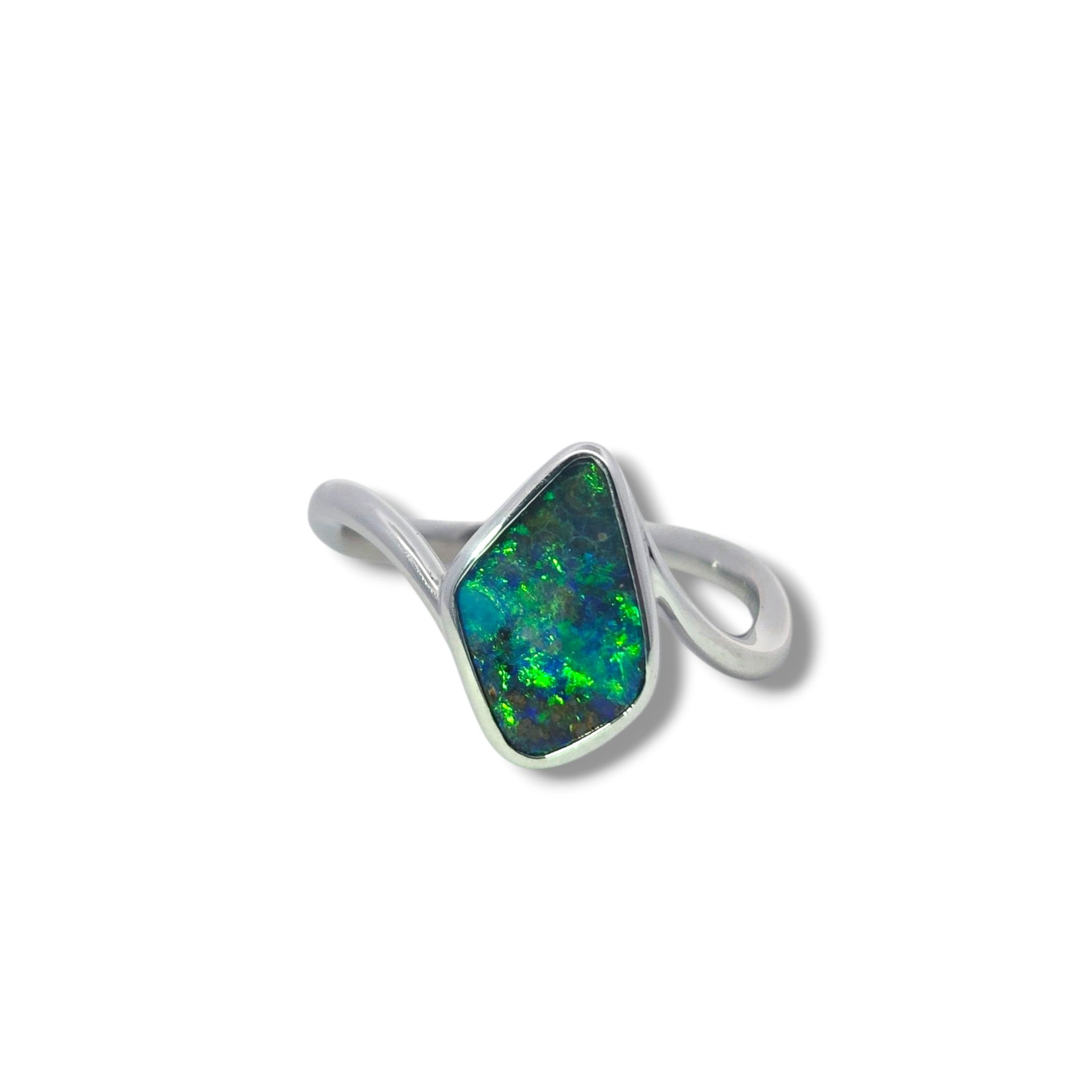 Australian Boulder Opal Sterling Silver Ring