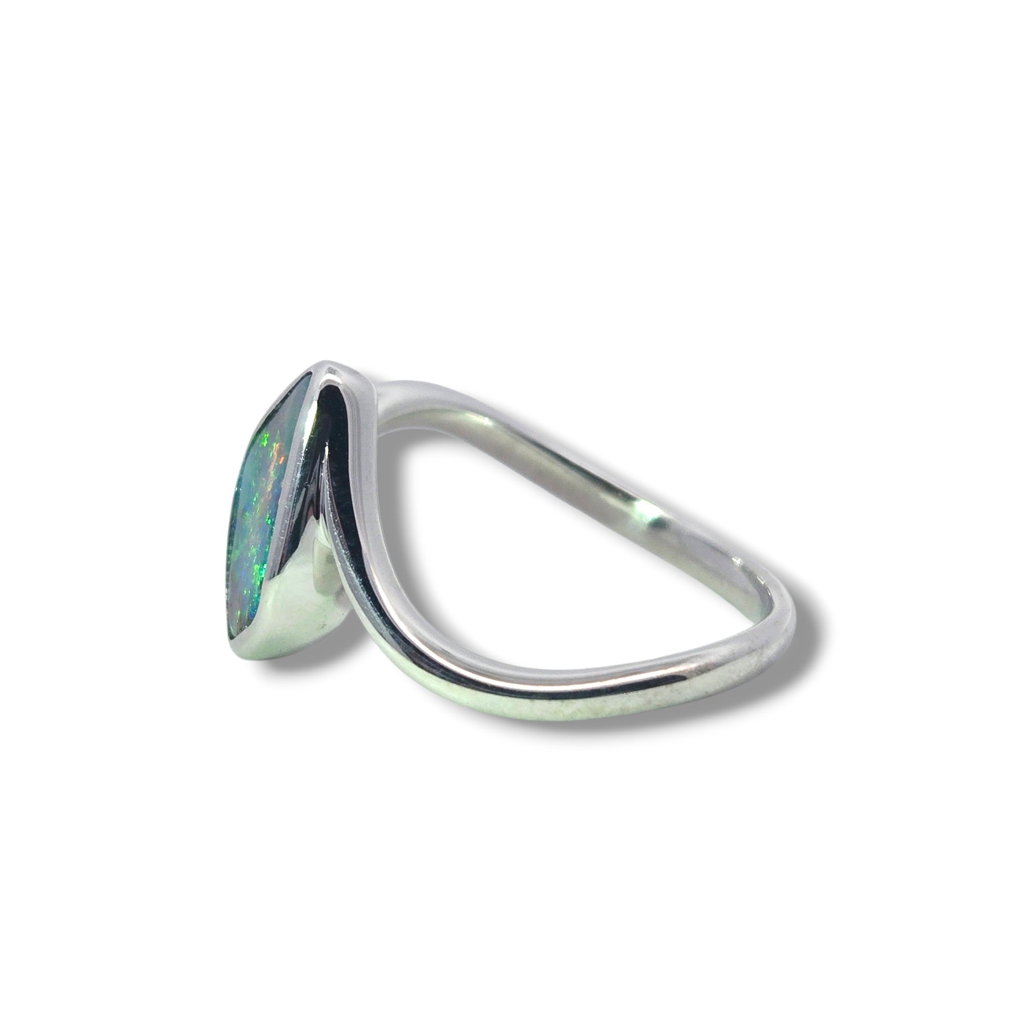 Australian Boulder Opal Sterling Silver Ring