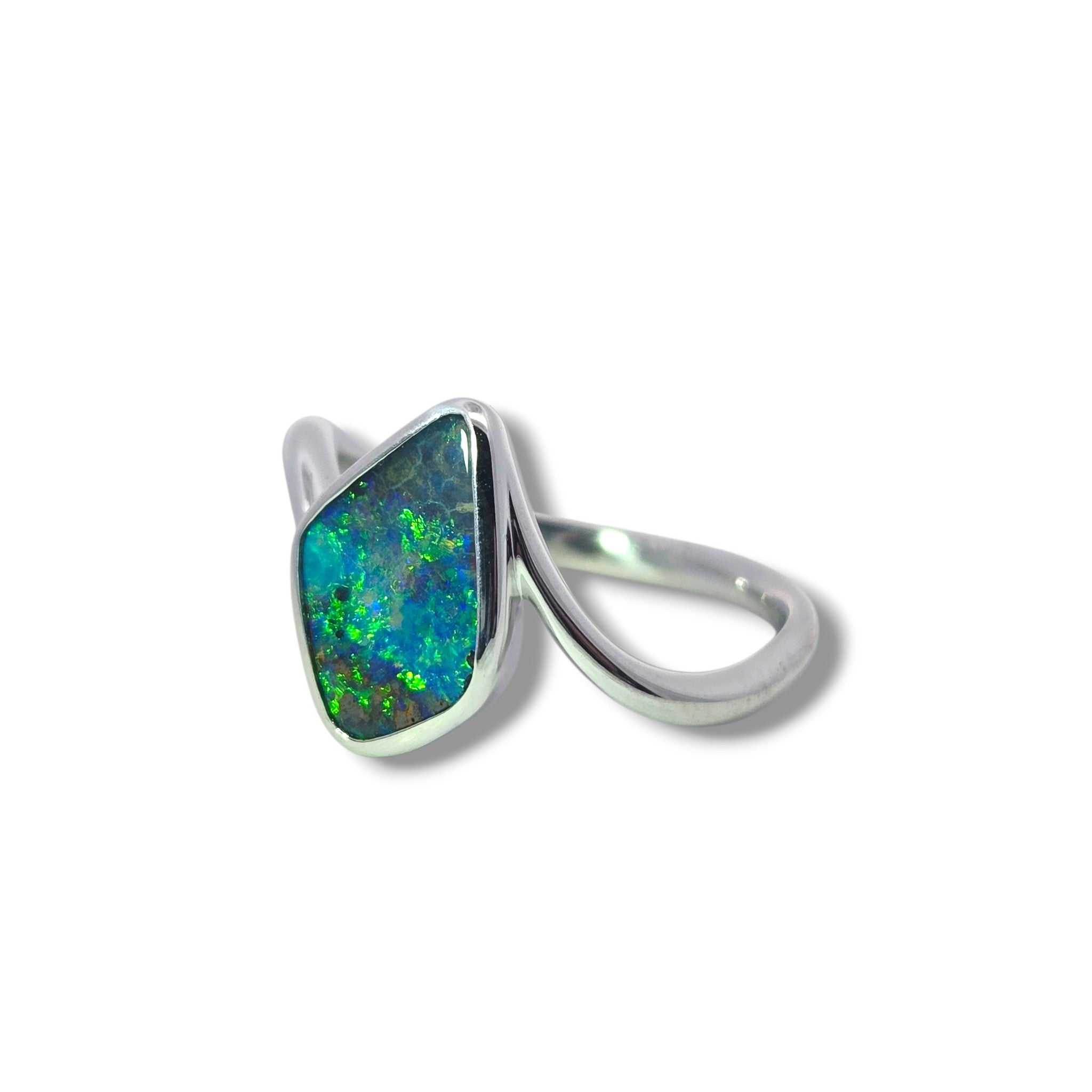 Australian Boulder Opal Sterling Silver Ring