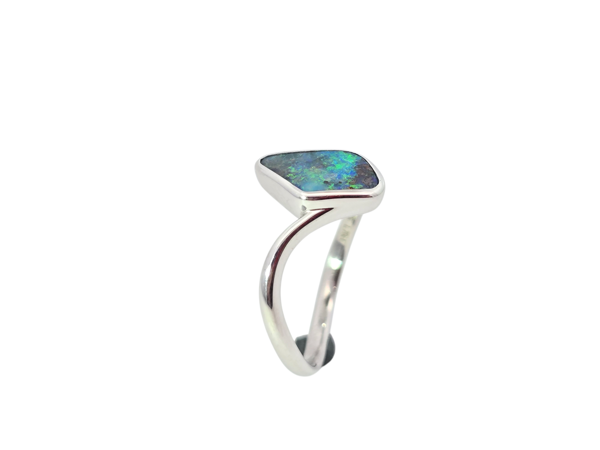 Australian Boulder Opal Sterling Silver Ring