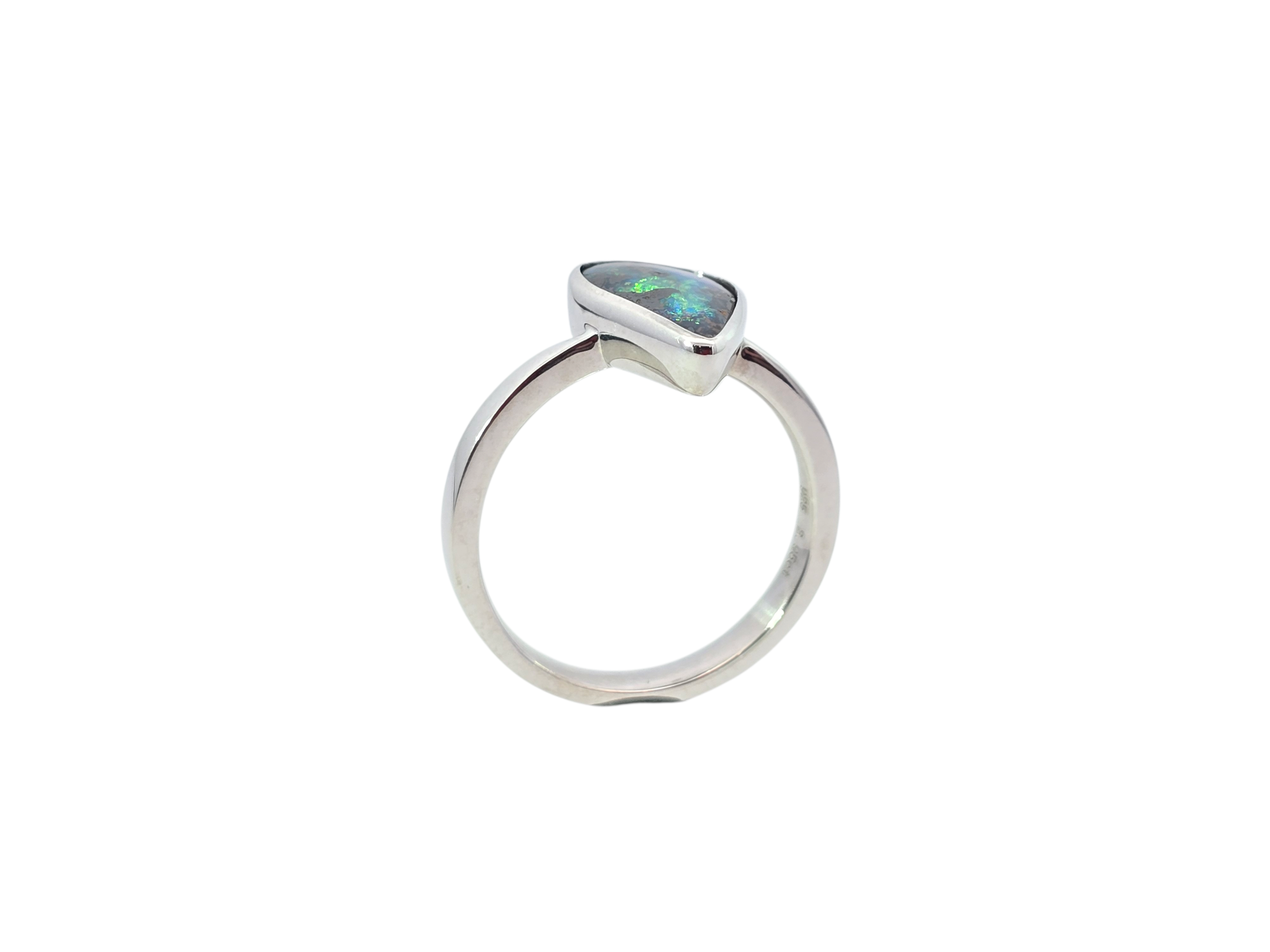 Australian Boulder Opal Sterling Silver Ring