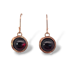 Load image into Gallery viewer, Sterling Rose Gold Plated Garnet Earrings