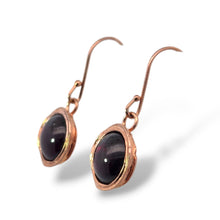 Load image into Gallery viewer, Sterling Rose Gold Plated Garnet Earrings