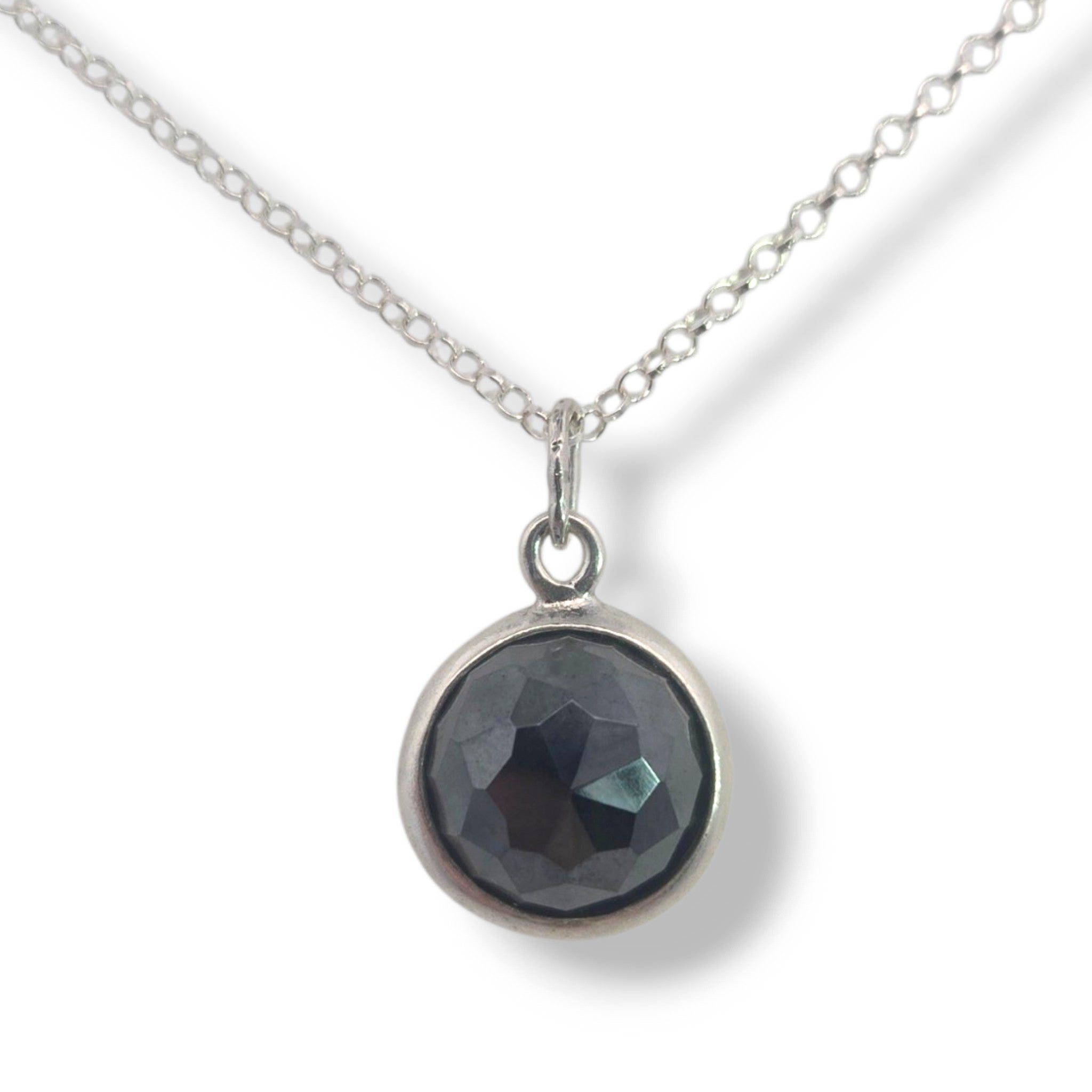 Sterling Faceted Labradorite Necklace
