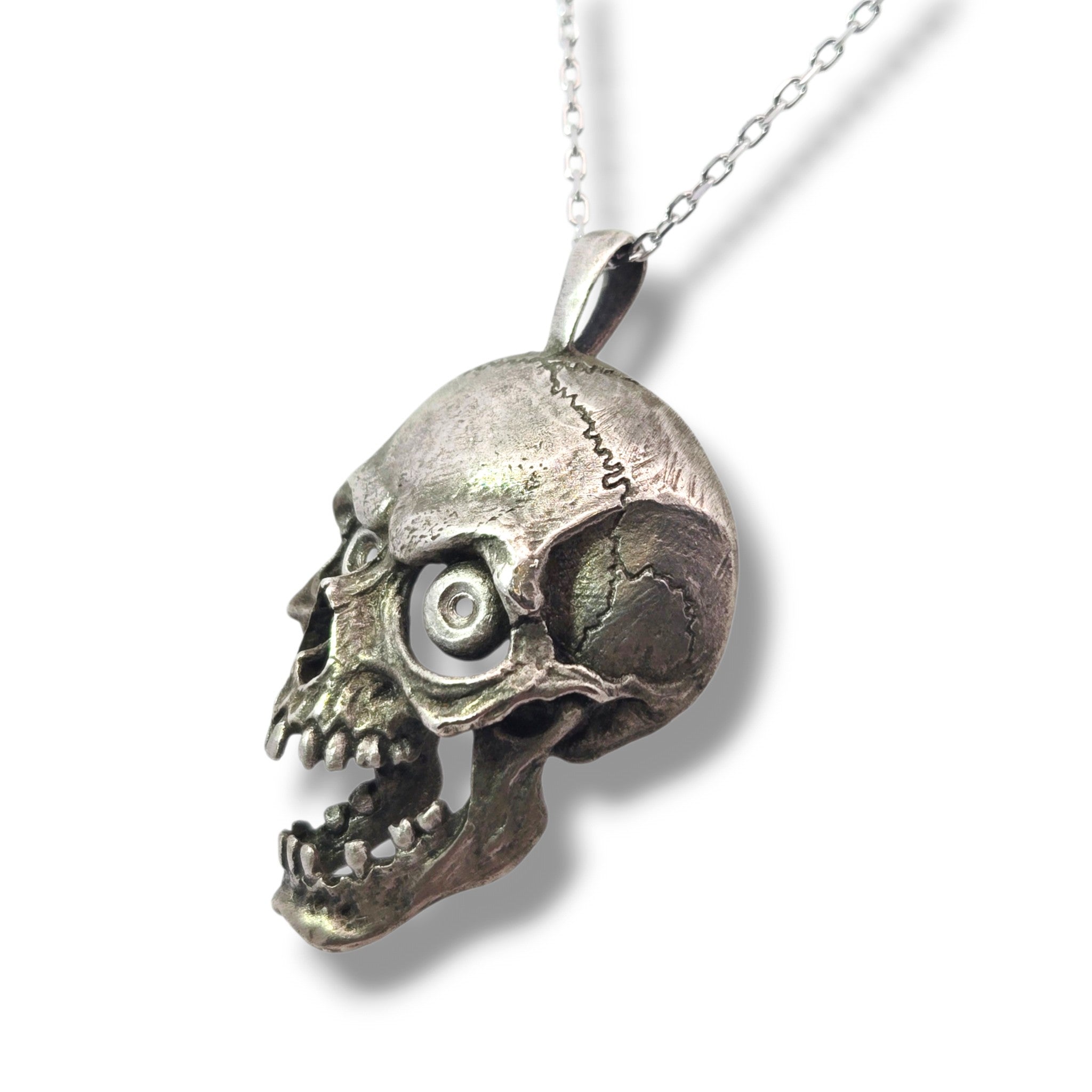 Screaming Skull Sterling Necklace