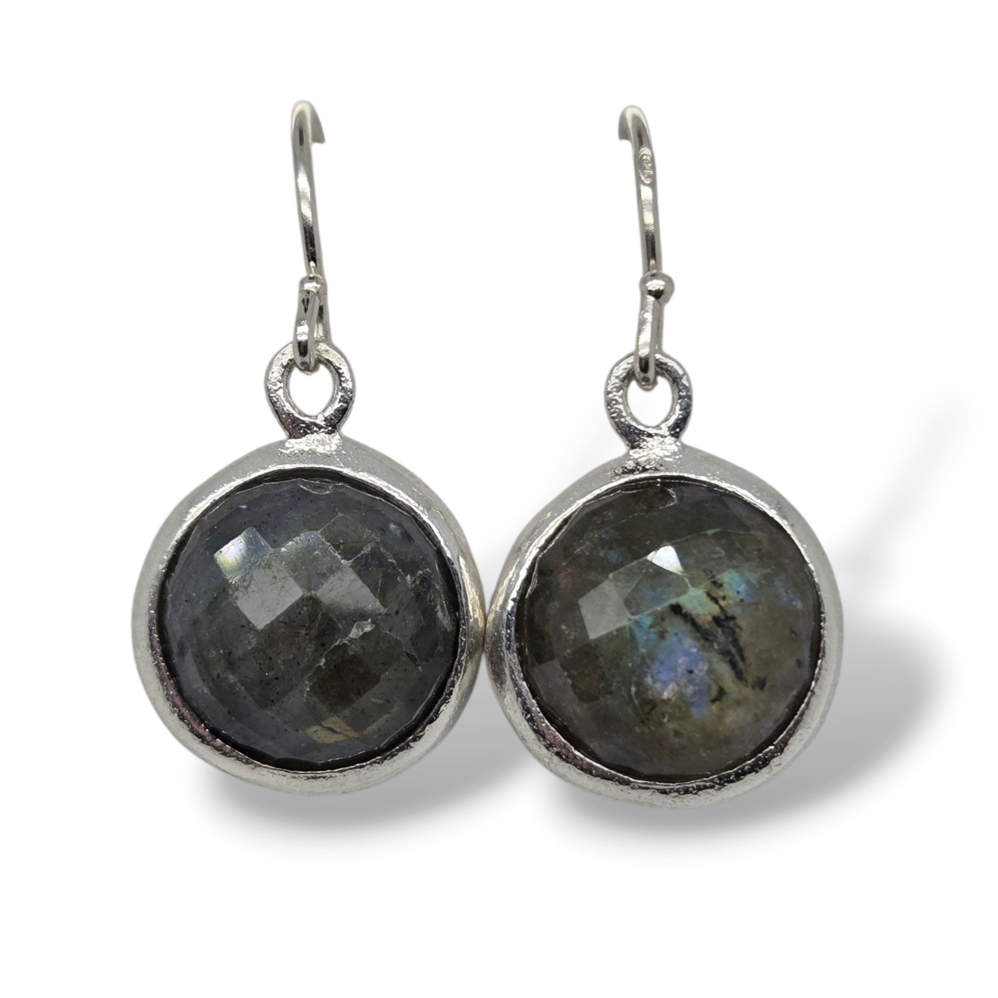 Sterling Faceted Labradorite Earrings
