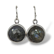 Load image into Gallery viewer, Sterling Faceted Labradorite Earrings