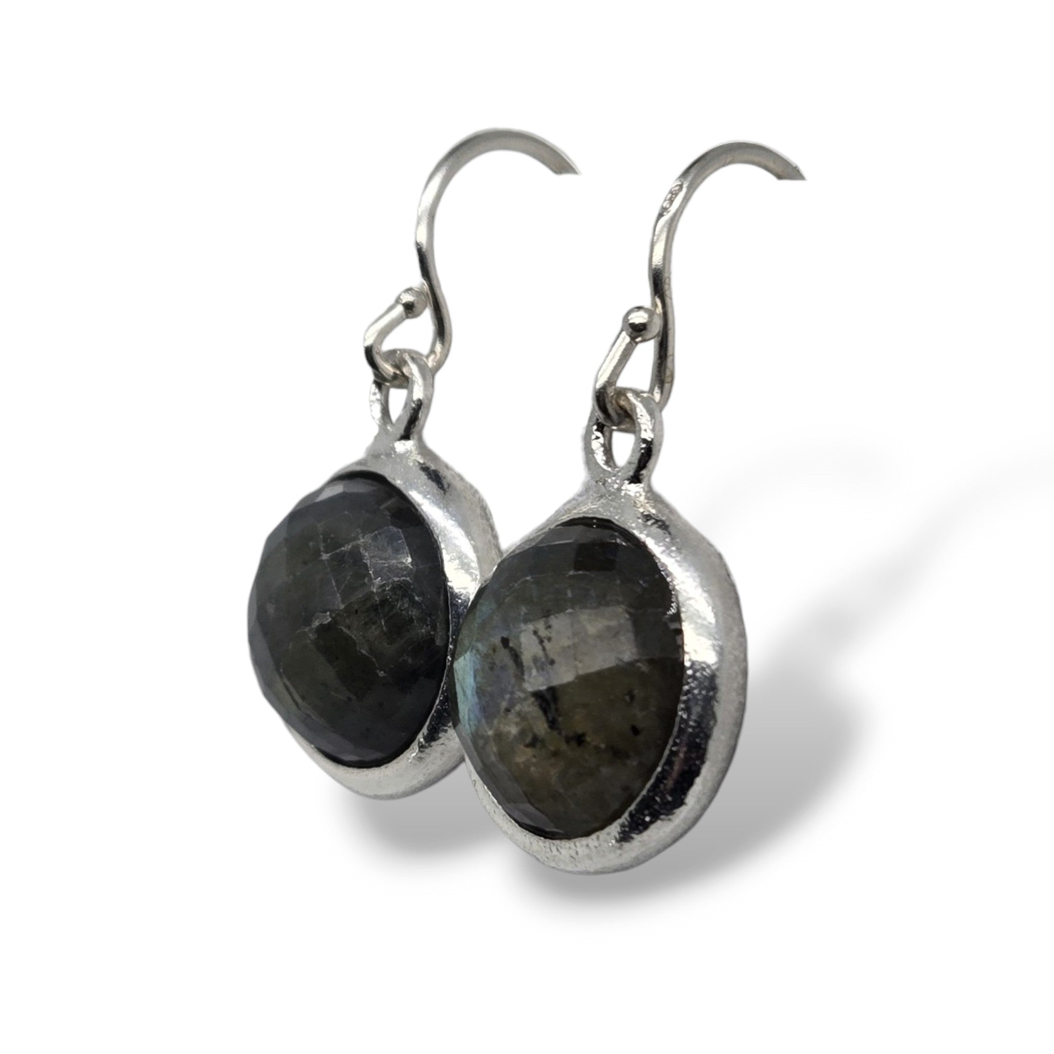 Sterling Faceted Labradorite Earrings