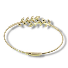 Load image into Gallery viewer, 14k Yellow Flexible Diamond Leaf Bangle