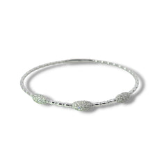 Load image into Gallery viewer, 14k White Flexible Natural Diamond Bangle