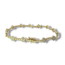 Load image into Gallery viewer, 14k Yellow Diamond Flower Tennis Bracelet - 1.65ctw