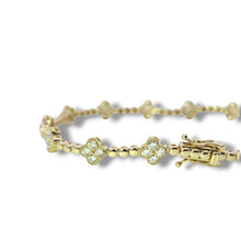 Load image into Gallery viewer, 14k Yellow Diamond Flower Tennis Bracelet - 1.65ctw