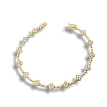 Load image into Gallery viewer, 14k Yellow Diamond Flower Tennis Bracelet - 1.65ctw