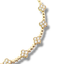 Load image into Gallery viewer, 14k Yellow Diamond Flower Tennis Bracelet - 1.65ctw
