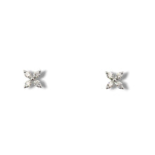 Load image into Gallery viewer, 14KW 0.22ctw Four Pointed Star Post Earrings