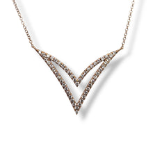Load image into Gallery viewer, 14k Diamond V Necklace