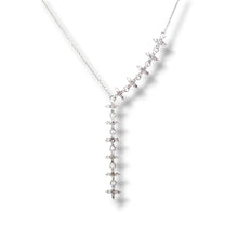 Load image into Gallery viewer, 14k White Slinky Star Diamond Necklace