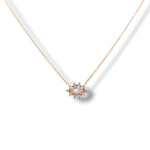 Load image into Gallery viewer, 14k Rose Petite Diamond Burst Necklace